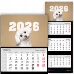  Háromrészes Naptár 2026 Irodai Év Függő Fali Kutya Minta Mix (Kalendarz 2026 RokPies Wz)