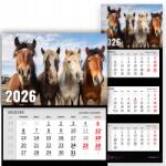  Háromrészes Fali Naptár 2026 Irodai Év Természet Lovak Mix Wz (Kalendarz Naścienny 26 Konie Wzory)