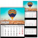  Háromrészes naptár 2026 Havi Fali Irodai Lufi Minták (Kalendarz 2026 Balony Wz)