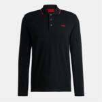 Hugo Блуза с яка Hugo Mens HUGO Derriko Long Sleeve Polo Shirt with Logo Detail - Black 001