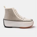 Firetrap Дамски високи кецове Firetrap Platform Hi top Ladies Trainers - White Glitter