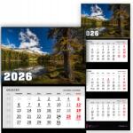  Háromrészes Naptár 2026 Fali Dekoratív Stílus Divatos Irodai Ajándék (KALENDARZ STYL MODNY BIUROWY 2026 TRÓJDZIELNY)