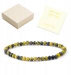  Női karkötő természetes kőből 4mm Univerzális 19cm Sárga Türkiz (TEL00007)