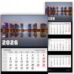  Háromrészes Naptár 2026 Fali Irodai Ajándék Divatos Dekorációs Stílus (KALENDARZ 2026 TRÓJDZIELNY BIUROWY STYL MODNY)