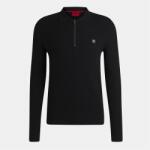 HUGO Блуза с яка HUGO Mens HUGO Sastone Long Sleeve Knit Polo Shirt - Slim Fit - Black 001