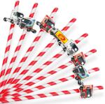  Papír Szívószál Szülinapi Dekoráció Teherautók Szállítás 8 db (SŁOMKI LEGAL NR 10)