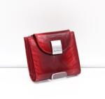 Angela Moretti piros / tollmintás / lakk kívül cipzáras kicsi női bőr pénztárca ac44