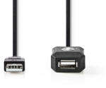Nedis CCGL60EXTBK200 USB kábel USB 2.0 20 M USB A 0, 48 Gbit/s Fekete (CCGL60EXTBK200)
