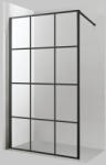 Viva Aqua Max WALK IN Zuhanyfal - FEKETE mintás - FEKETE profil - 8 mm NANO üveg - 90 x 200 cm (8FWIFP_90) - globalvivamarket