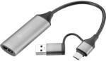Sandberg 136-70 video átalakító kábel HDMI A-típus (Standard) USB Type-A + USB Type-C Szürke (136-70)