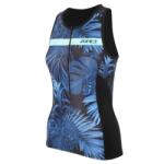 Zone3 ZONE3 Activate+ Tropical Palm Sleeveless Tri Top - Navy/Green