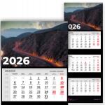 Plaka_TY Háromrészes naptár 2026 Irodai év Falra Akasztható Természet Út Minták (Kalendarz Ścienny 26 Droga Wzory)