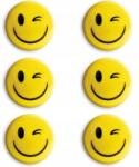 Tetis Hűtőmágnes Tetis Smiley 6 Db 30 mm Sárga