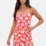 I Saw It First Printed Bandeau Top - Red