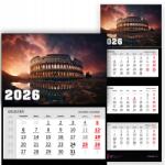  Háromrészes Naptár 2026 Fali Dekoratív Divatos Irodai Stílus Ajándék (KALENDARZ MODNY 2026 BIUROWY TRÓJDZIELNY STYL)