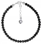  Ezüst Karkötő Fekete Turmalin Szív Kő Természetes Ezüst 925