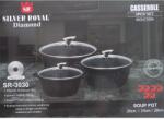 Silver Royal Diamond tapadásmentes 3db-os edényszett, fekete (SR-3030-fekete)