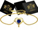 Mennica Świdnicka Karkötő Arany Ezüst 925 Aranyozott Szív Zafír Strassz Ajándék