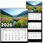 Plaka_TY Háromrészes Falinaptár 2026 Irodai év Függő Patak Mix Minták (Kalendarz 2026 Rok Strumień Wz)