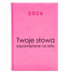 FunnyCase Naptár A5 2026 Rózsaszín Tervező Pedagógusnap Évekig Emlékező Szavak (Kalendarz Różowy Słowa Zapamiętane Na Lata)