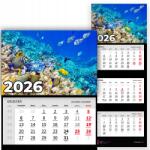 Plaka_TY Háromrészes Fali Naptár 2026-ra Függő Irodai Tengeri Halak Wz (Kalendarz Rok 2026 Ryby Morskie Wz)