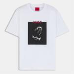 Hugo Тениска Hugo Dobermann Print T-Shirt - White 100