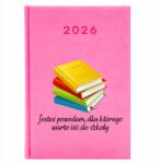 FunnyCase Naptár Rózsaszín A5 2026 Pedagógusnapi Ajándék Érdemes Iskolába menni (Kalendarz Różowy Warto Iść Do Szkoły)