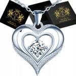 Mennica Świdnicka Nyaklánc Ezüst 925 Szív medál medállal Ajándék Strasszok