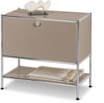 Tchibo - /Cn3 fém komód lenyíló ajtóval, szürkésbarna