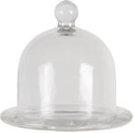 Clayre & Eef Üvegtálka üvegbúrával, 13x12cm, Sweet Home