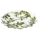 Dakls Üvegtányér 29, 5x29, 5x2, 2cm, karácsonyi ágakkal (DOR21007)