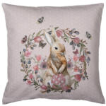 Clayre & Eef Párnahuzat 40x40cm, 100% pamut, Happy Bunny - perfectodekor