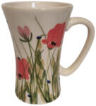 Vanilia Tele virágos hosszú bögre, pipacs, kerámia, kézzel festett 5dl (V-K-43-37)