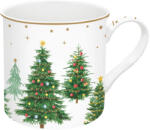 Easy Life Porcelánbögre 300ml, dobozban, Festive Trees