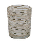 Gehlmann Üveg mécsestartó levelekkel és zsinórral, 10x10x12cm (22403302)