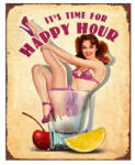 Clayre & Eef Fém falikép 20x1x25cm, It's time for happy hour
