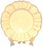 Vanilia Romantikus lapostányér natúr, kerámia, kézzel festett-dia28, 5x1, 8cm (V-K-27-25)