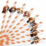  Papír Szívószál Szülinapi Dekoráció Kutya Fajta Beagle 8 db (SŁOMKI LEGAL NR 8)