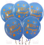  Boldog névnapot lufi kék színű 30cm (5db/csomag)