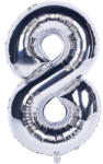  8-as Szám Óriás Fólia Lufi Ezüst 105cm