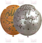  Boldog szülinapot lufi arany, ezüst színben 30cm (5db)