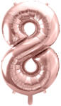  8-as Szám Óriás Fólia Lufi Rosegold 105cm