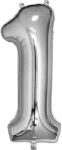  1-es Szám Óriás Fólia Lufi Ezüst 105cm