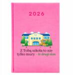FunnyCase Naptár Rózsaszín A5 2026 Pedagógusnapi Ajándék Iskola A Második Otthon (Kalendarz Różowy Szkoła To Drugi Dom)