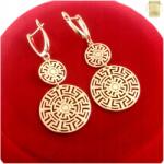 Golden Celebrity Aranyozott Sebészeti Acél Fülbevaló Görög Mintás Lógós, Látványos (vx3)
