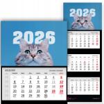  Háromrészes Naptár 2026 Év Függő Irodai Falra Macska Rajongóknak (Kalendarz 26Dla Fana Kotów Mix Wz)
