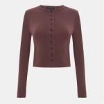 I Saw It First Фланелка с дълъг ръкав I Saw It First Long Sleeve Rib Button Top - Brown
