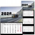  Háromrészes Naptár 2026 Év Függő Irodai Falra Sofőr Minták (Kalendarz 2026 Dla Kierowcy Mix Wz)