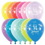  Szám, Számos lufi 11" 28cm 6db 14-es lufi Boldog 14. szülinapot! (LUFI815926)