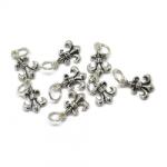  Charm Argint 925 Floare de Crin (Fleur de Lis) -17 x 9 mm - 1 Buc